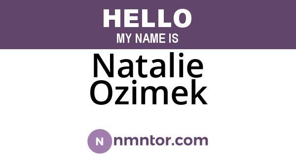 Natalie Ozimek