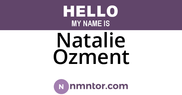 Natalie Ozment