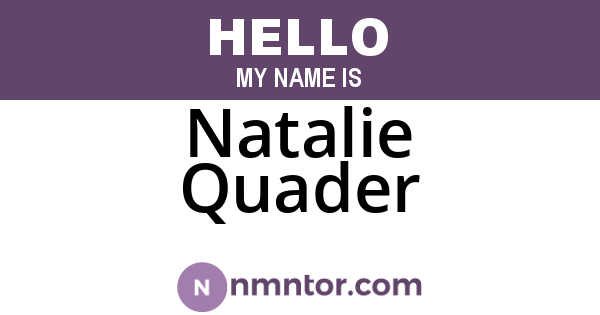 Natalie Quader