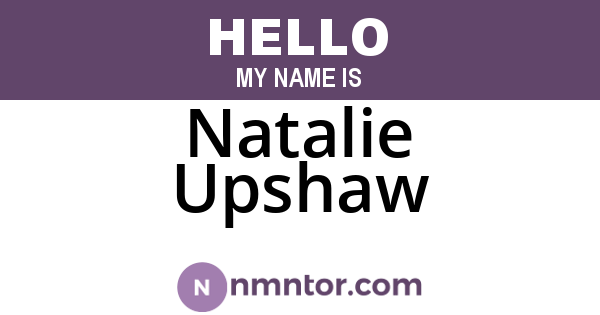 Natalie Upshaw
