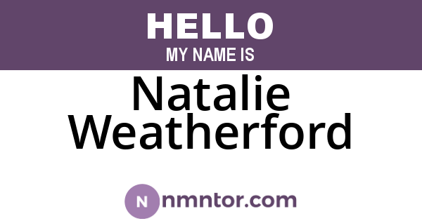 Natalie Weatherford