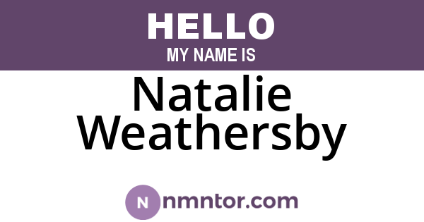 Natalie Weathersby