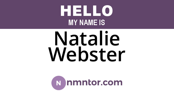 Natalie Webster