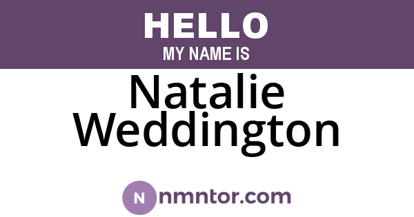 Natalie Weddington