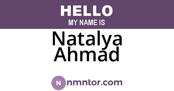 Natalya Ahmad