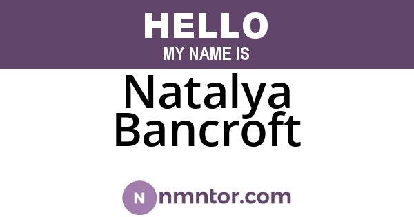 Natalya Bancroft