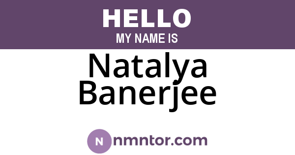 Natalya Banerjee