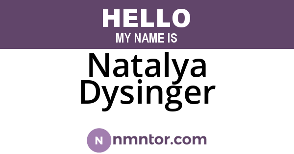 Natalya Dysinger