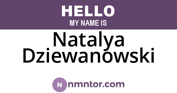 Natalya Dziewanowski