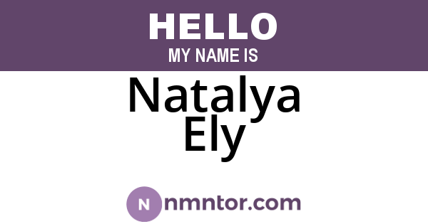 Natalya Ely