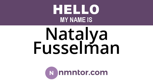 Natalya Fusselman