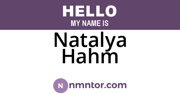 Natalya Hahm