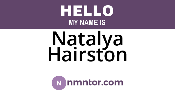 Natalya Hairston