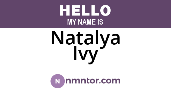 Natalya Ivy
