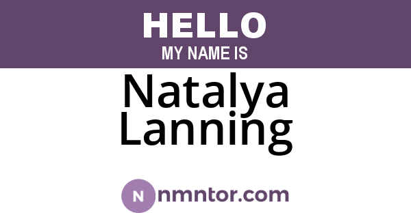 Natalya Lanning