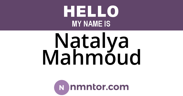 Natalya Mahmoud