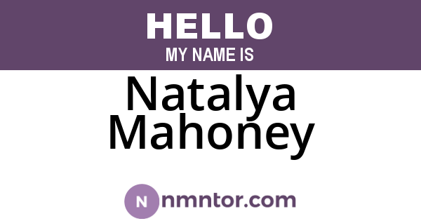 Natalya Mahoney