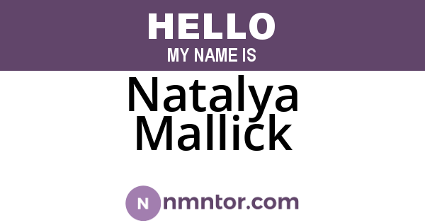 Natalya Mallick