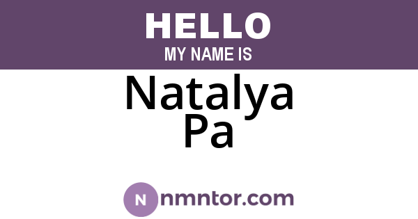 Natalya Pa