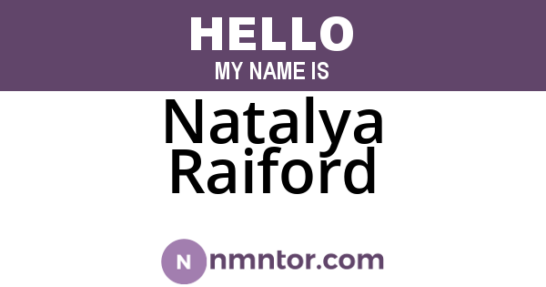 Natalya Raiford