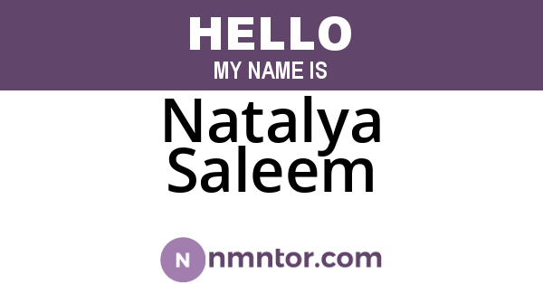 Natalya Saleem