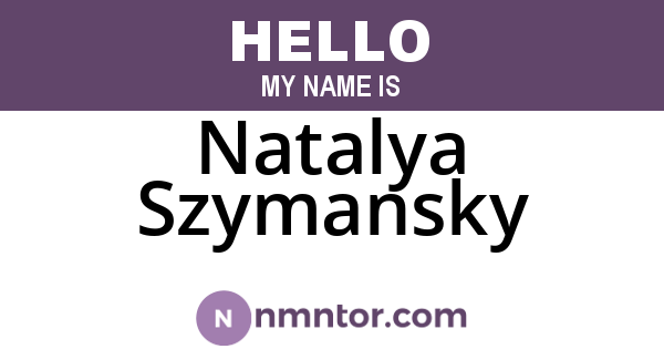 Natalya Szymansky