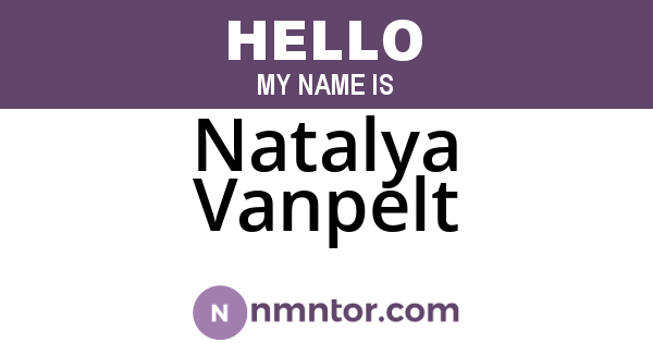 Natalya Vanpelt