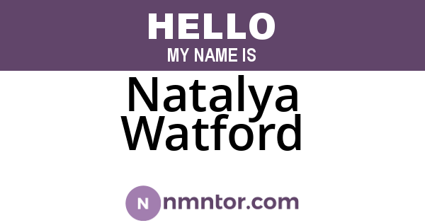 Natalya Watford