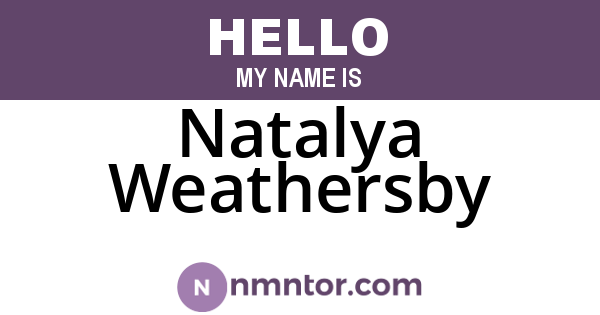 Natalya Weathersby
