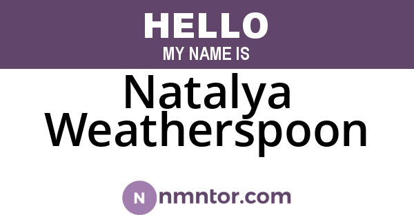 Natalya Weatherspoon