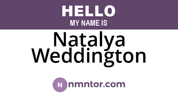 Natalya Weddington