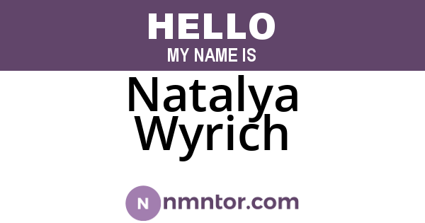 Natalya Wyrich
