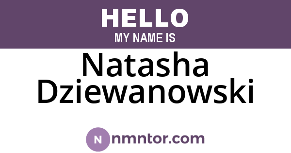 Natasha Dziewanowski