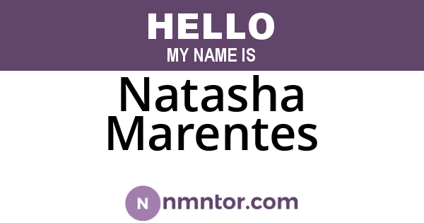 Natasha Marentes
