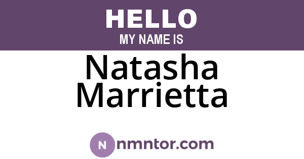 Natasha Marrietta