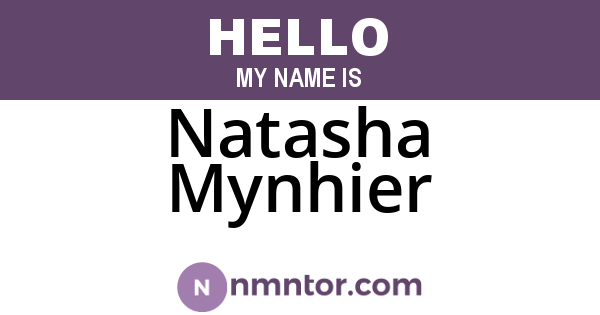 Natasha Mynhier