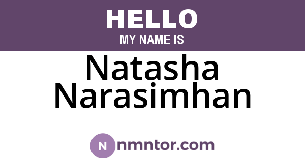 Natasha Narasimhan