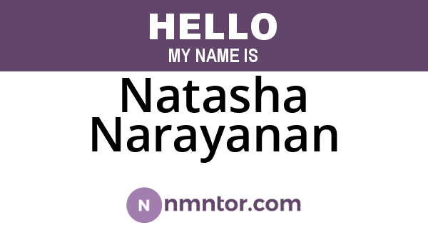 Natasha Narayanan
