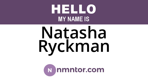 Natasha Ryckman