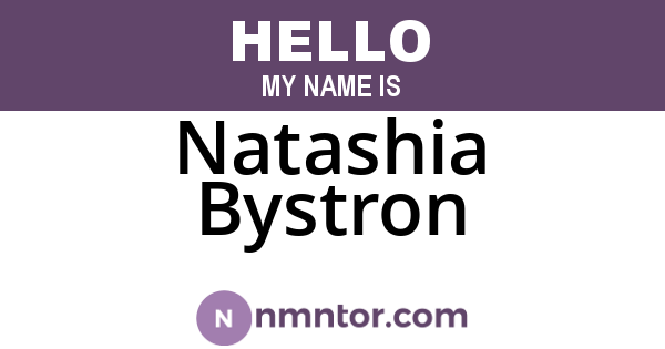 Natashia Bystron