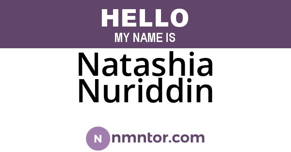 Natashia Nuriddin