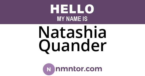 Natashia Quander