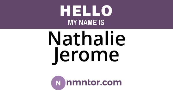 Nathalie Jerome
