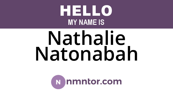 Nathalie Natonabah