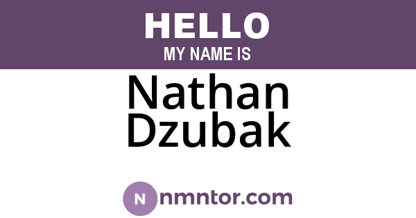 Nathan Dzubak