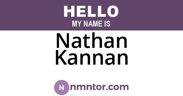 Nathan Kannan