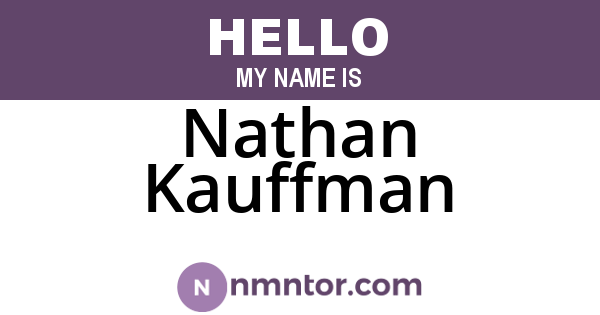 Nathan Kauffman