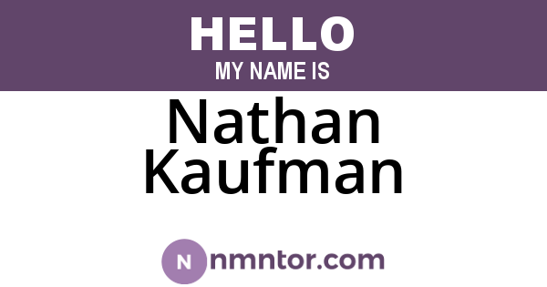 Nathan Kaufman