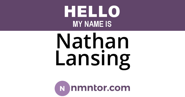 Nathan Lansing