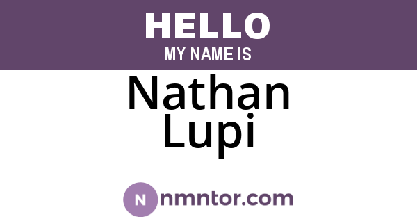 Nathan Lupi